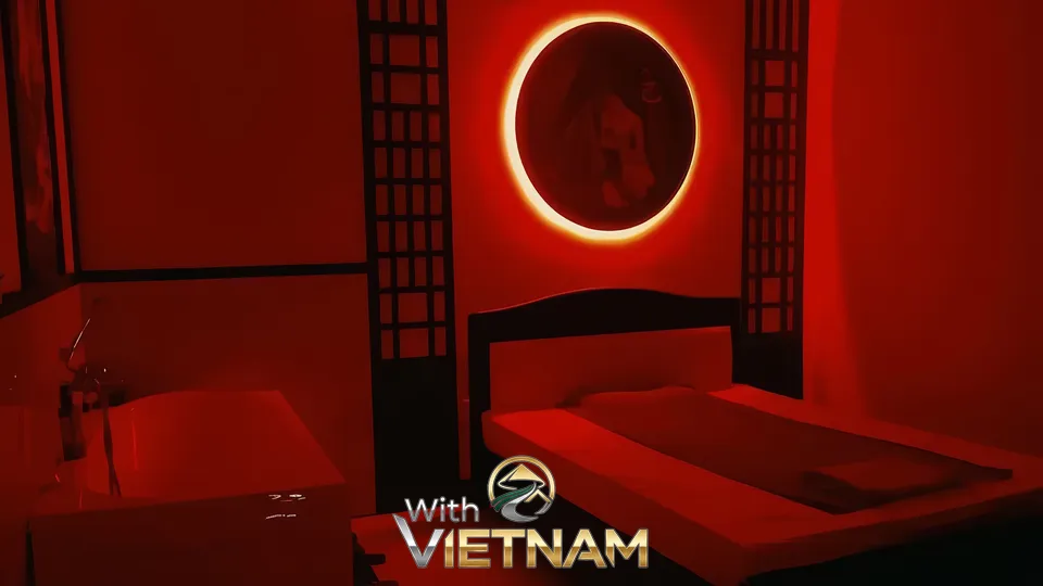 붉은 조명이 인상적인 뉴 사쿠라 마사지룸