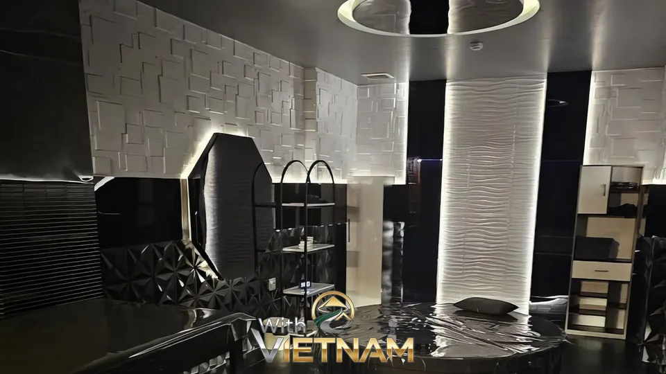 독특한 벽면 디자인의 스파