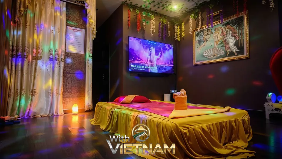 화려한 조명이 있는 개인 마사지실