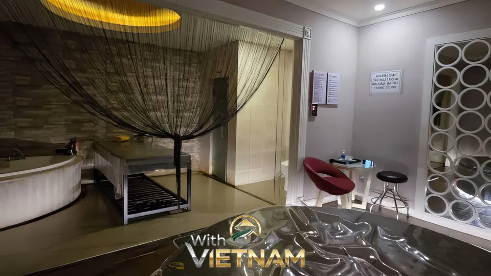 욕조와 베드가 있는 스파 룸