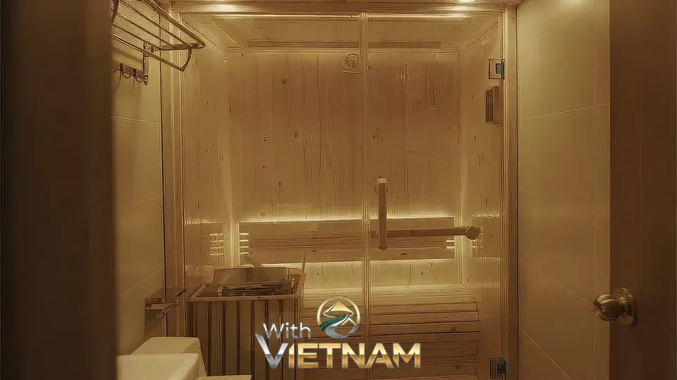 클라우드 나인 객실의 나무 사우나